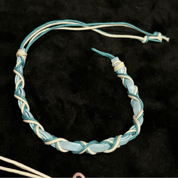 Handmade Handcrafted 3-Pack Braided Faux Leather & Twine Friendship Bracelets - Picture 3 of 5